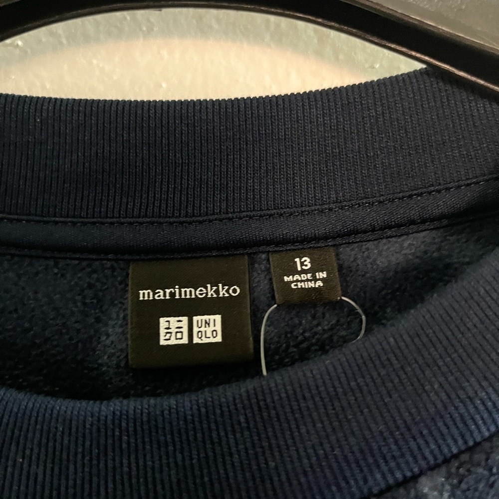 Uniqlo marimekko kids Navy Floral Pattern Long Sweatshirt Dress - Picture 3 of 6
